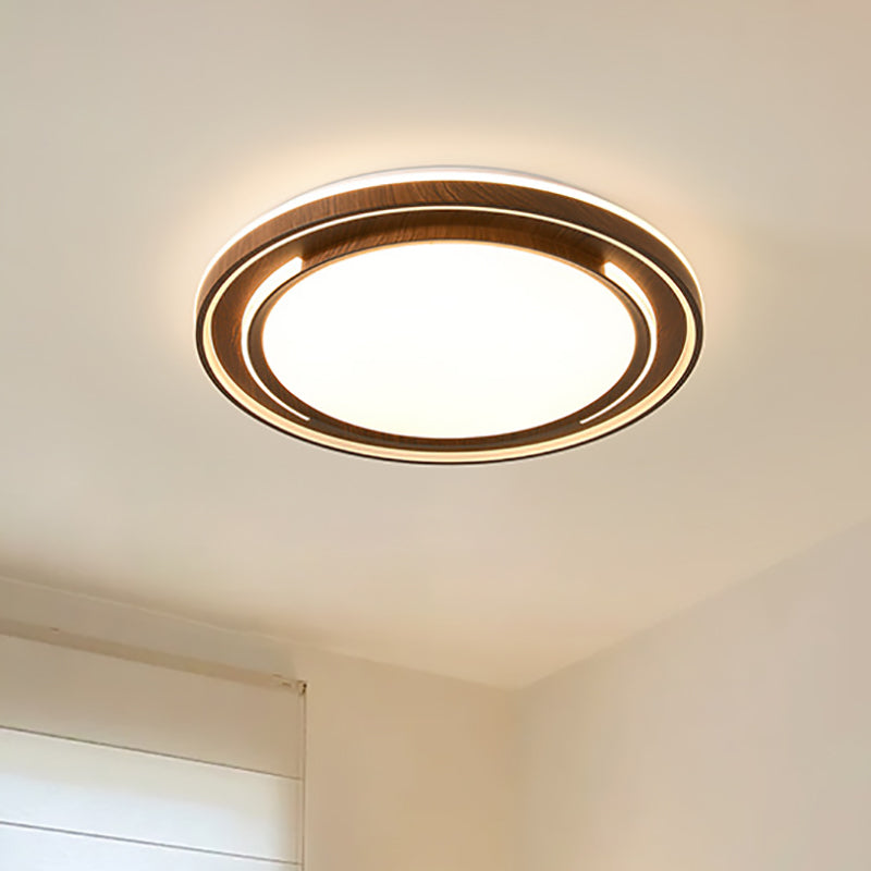 Modern Minimalist Line Round Iron Acrylic Shade LED Flush Mount Ceiling Light For Bedroom