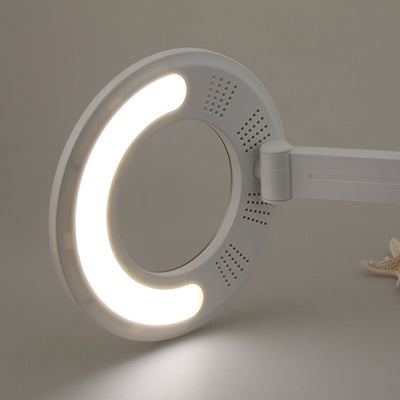 Modern Minimalist Round Rectangle Base ABS LED Study Table Lamp For Bedroom
