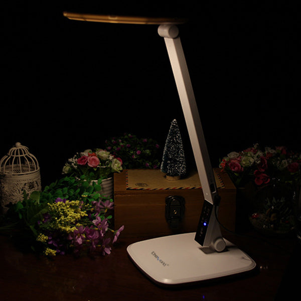 Modern Minimalist Round Rectangle Base ABS LED Study Table Lamp For Bedroom