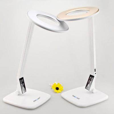 Modern Minimalist Round Rectangle Base ABS LED Study Table Lamp For Bedroom