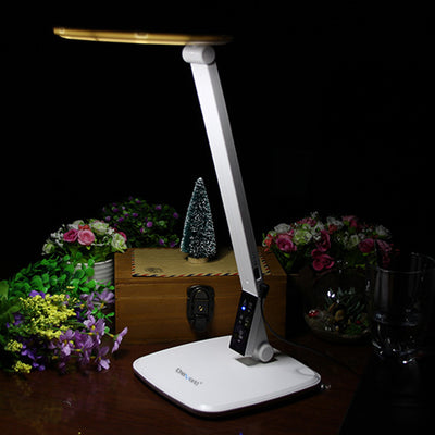 Modern Minimalist Round Rectangle Base ABS LED Study Table Lamp For Bedroom