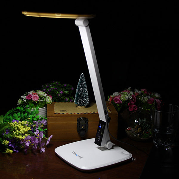Modern Minimalist Round Rectangle Base ABS LED Study Table Lamp For Bedroom