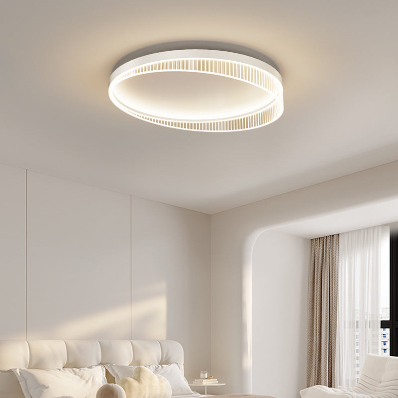 Plafonnier LED moderne minimaliste rond cadre en fer abat-jour en acrylique pour chambre 