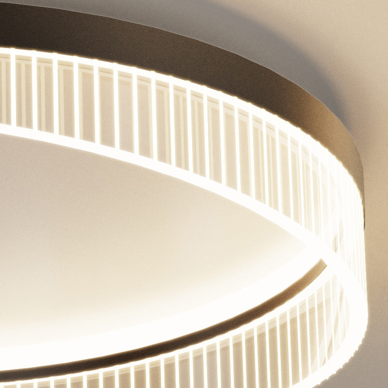 Plafonnier LED moderne minimaliste rond cadre en fer abat-jour en acrylique pour chambre 