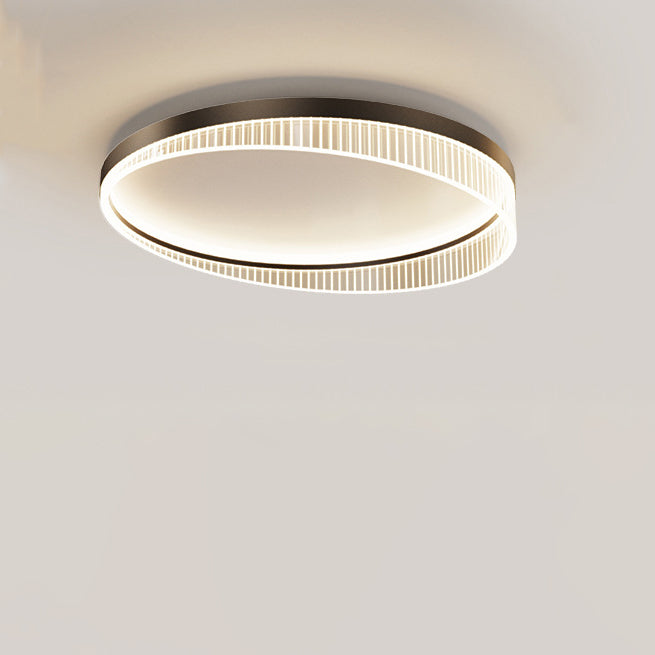 Plafonnier LED moderne minimaliste rond cadre en fer abat-jour en acrylique pour chambre 