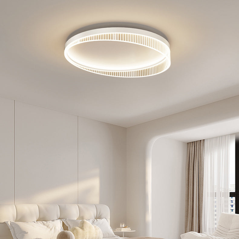 Plafonnier LED moderne minimaliste rond cadre en fer abat-jour en acrylique pour chambre 
