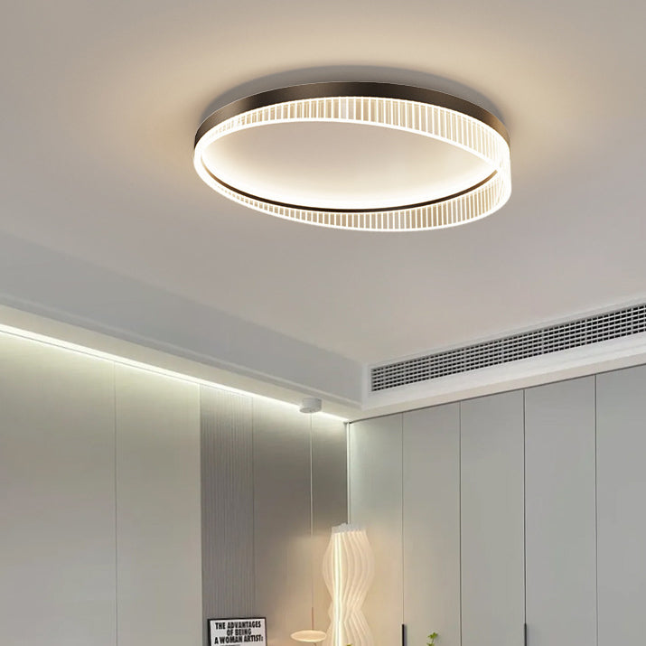 Plafonnier LED moderne minimaliste rond cadre en fer abat-jour en acrylique pour chambre 