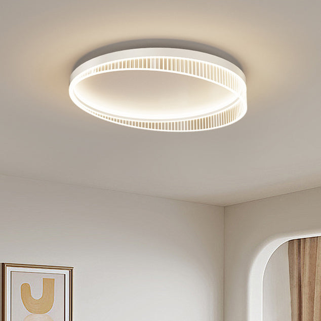 Plafonnier LED moderne minimaliste rond cadre en fer abat-jour en acrylique pour chambre 
