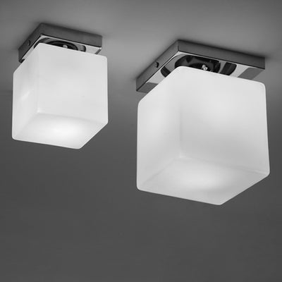 Moderner minimalistischer quadratischer Metallfuß Glas Schirm 1-Licht Deckenleuchte für das Wohnzimmer 