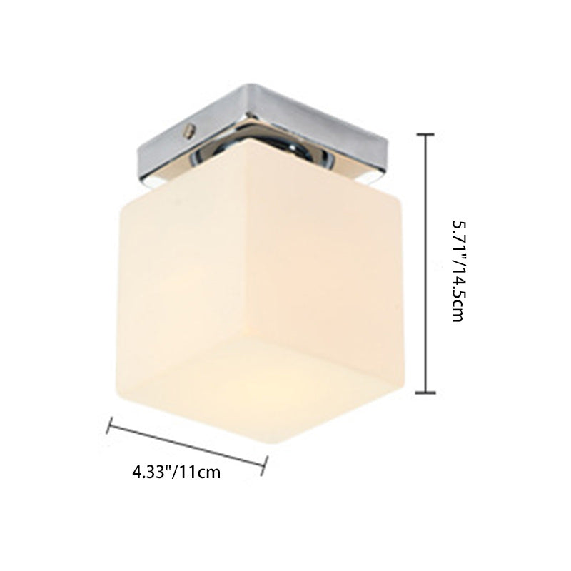 Moderner minimalistischer quadratischer Metallfuß Glas Schirm 1-Licht Deckenleuchte für das Wohnzimmer 
