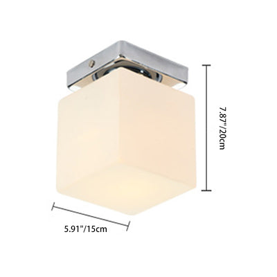 Moderner minimalistischer quadratischer Metallfuß Glas Schirm 1-Licht Deckenleuchte für das Wohnzimmer 