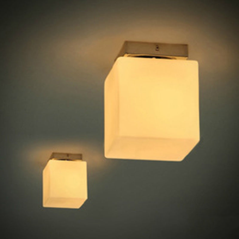 Moderner minimalistischer quadratischer Metallfuß Glas Schirm 1-Licht Deckenleuchte für das Wohnzimmer 