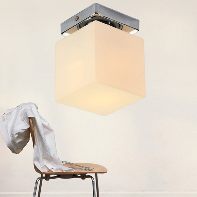 Moderner minimalistischer quadratischer Metallfuß Glas Schirm 1-Licht Deckenleuchte für das Wohnzimmer 