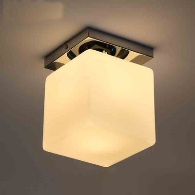 Moderner minimalistischer quadratischer Metallfuß Glas Schirm 1-Licht Deckenleuchte für das Wohnzimmer 