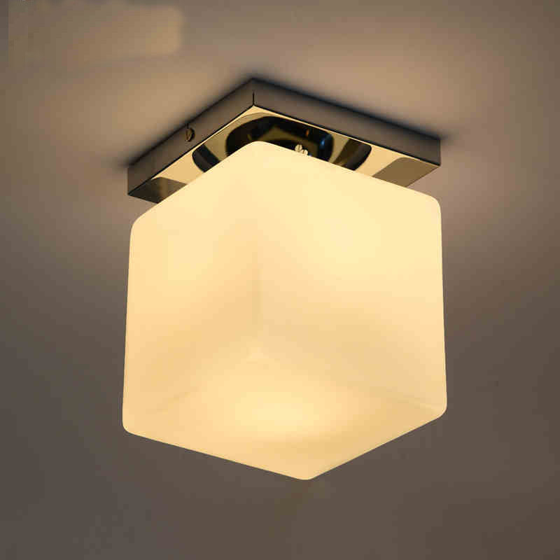 Moderner minimalistischer quadratischer Metallfuß Glas Schirm 1-Licht Deckenleuchte für das Wohnzimmer 