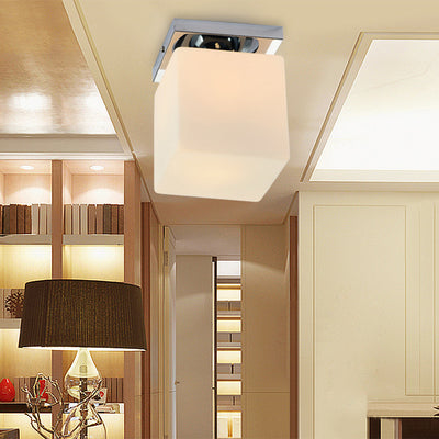Moderner minimalistischer quadratischer Metallfuß Glas Schirm 1-Licht Deckenleuchte für das Wohnzimmer 