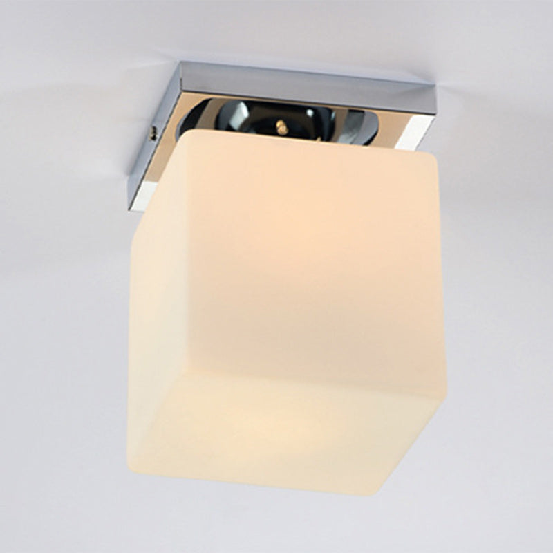 Moderner minimalistischer quadratischer Metallfuß Glas Schirm 1-Licht Deckenleuchte für das Wohnzimmer 
