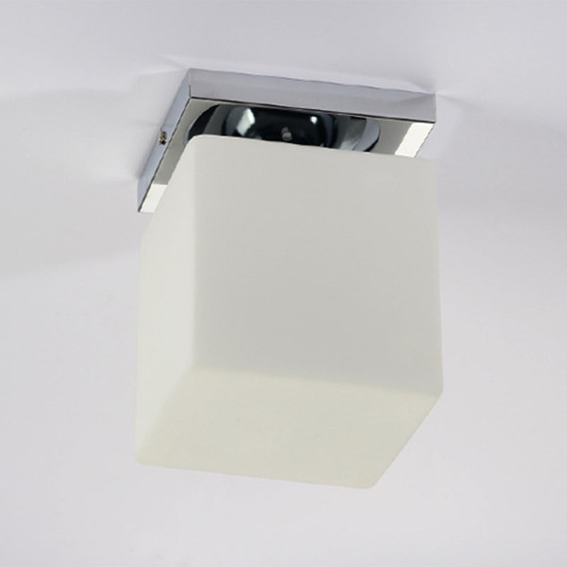 Moderner minimalistischer quadratischer Metallfuß Glas Schirm 1-Licht Deckenleuchte für das Wohnzimmer 