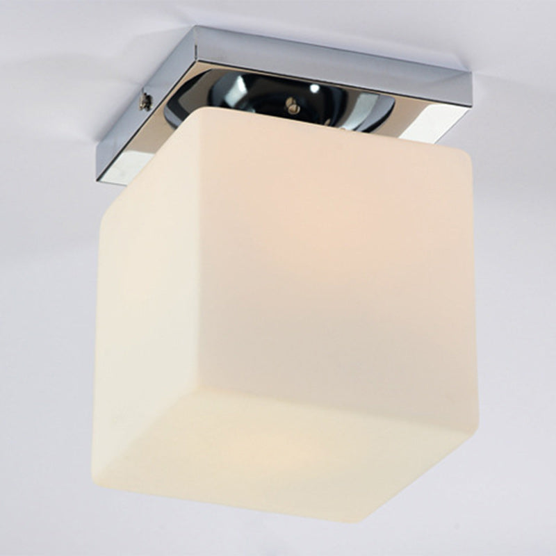 Moderner minimalistischer quadratischer Metallfuß Glas Schirm 1-Licht Deckenleuchte für das Wohnzimmer 