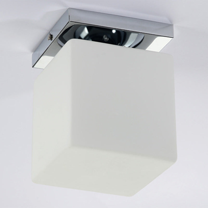 Moderner minimalistischer quadratischer Metallfuß Glas Schirm 1-Licht Deckenleuchte für das Wohnzimmer 