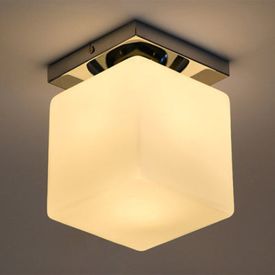 Moderner minimalistischer quadratischer Metallfuß Glas Schirm 1-Licht Deckenleuchte für das Wohnzimmer 
