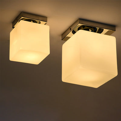 Moderner minimalistischer quadratischer Metallfuß Glas Schirm 1-Licht Deckenleuchte für das Wohnzimmer 