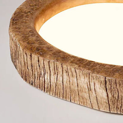 Contemporary Creative Love Wood Grain Resin Acrylic LED Flush Mount Ceiling Light For Bedroom