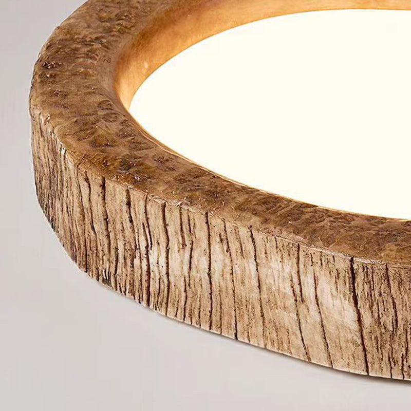 Contemporary Creative Love Wood Grain Resin Acrylic LED Flush Mount Ceiling Light For Bedroom