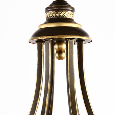 Traditional Rustic Branch Curved Rod Cup Shape Domed Hardware Frame Glass Shade 3/6/8 Light Chandelier For Living Room