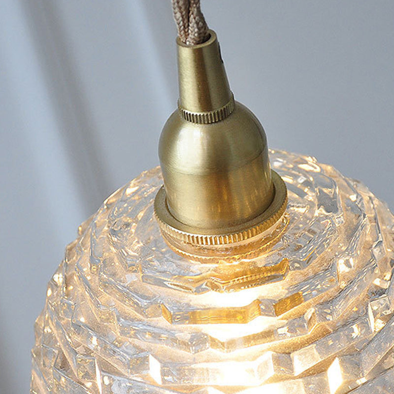 Contemporary Retro Round Square Cup Shape Iron Glass Shade 1-Light Pendant Light For Living Room