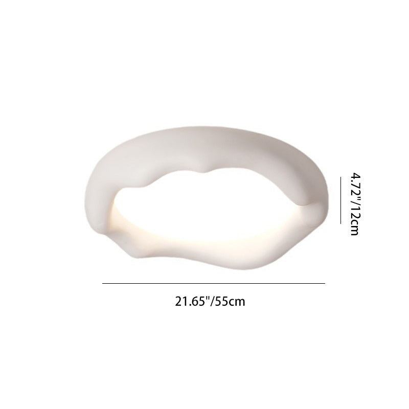 Contemporary Creative Round Iceberg Shape Wave Iron Resin Acrylic Shade LED Flush Mount Ceiling Light For Bedroom