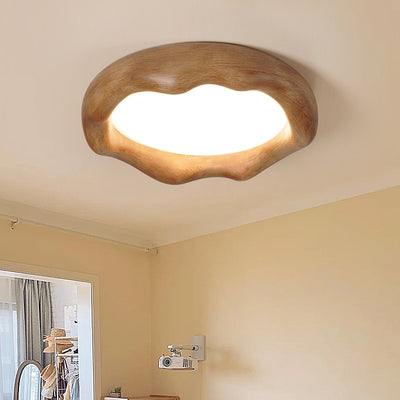 Contemporary Creative Round Iceberg Shape Wave Iron Resin Acrylic Shade LED Flush Mount Ceiling Light For Bedroom
