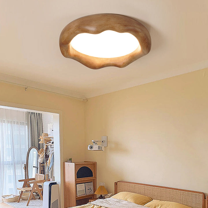 Zeitgenössische kreative runde Eisbergform Welle Eisenharz Acrylschirm LED Deckenleuchte für Schlafzimmer 