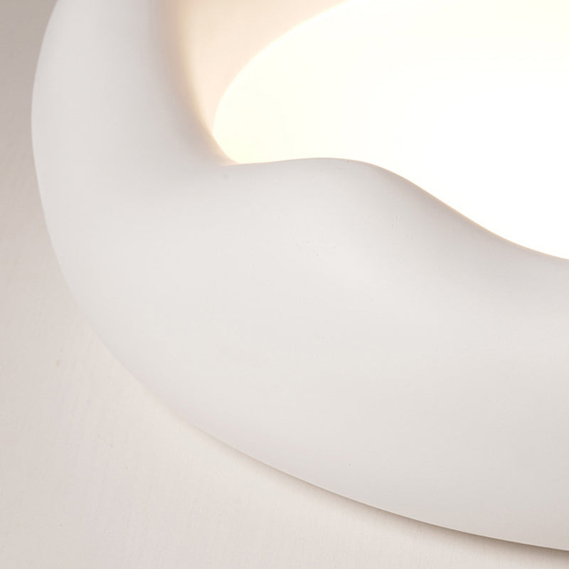 Contemporary Creative Round Iceberg Shape Wave Iron Resin Acrylic Shade LED Flush Mount Ceiling Light For Bedroom