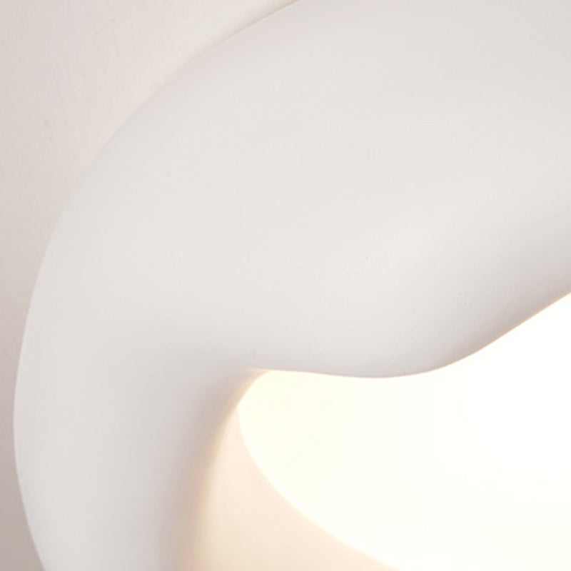 Contemporary Creative Round Iceberg Shape Wave Iron Resin Acrylic Shade LED Flush Mount Ceiling Light For Bedroom