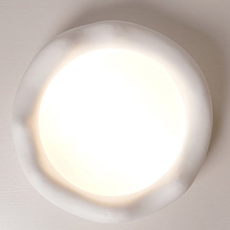 Contemporary Creative Round Iceberg Shape Wave Iron Resin Acrylic Shade LED Flush Mount Ceiling Light For Bedroom