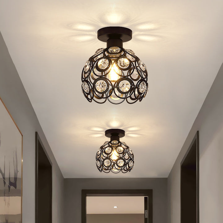 Zeitgenössische nordische Kuppelkreis-Kombination aus Eisen-Aluminium-Rahmen 1-Licht-Halbeinbau-Deckenleuchte für das Wohnzimmer 