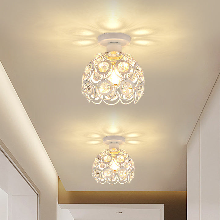 Zeitgenössische nordische Kuppelkreis-Kombination aus Eisen-Aluminium-Rahmen 1-Licht-Halbeinbau-Deckenleuchte für das Wohnzimmer 