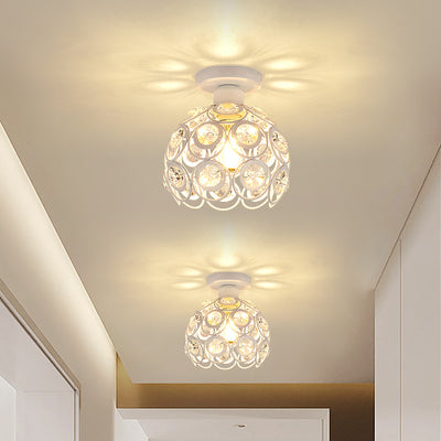 Contemporary Nordic Dome Circle Combination Iron Aluminum Frame 1-Light Semi-Flush Mount Ceiling Light For Living Room