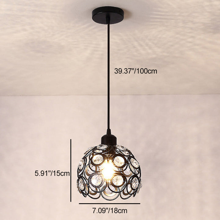 Contemporary Nordic Dome Circle Combination Iron Aluminum Frame 1-Light Pendant Light For Living Room