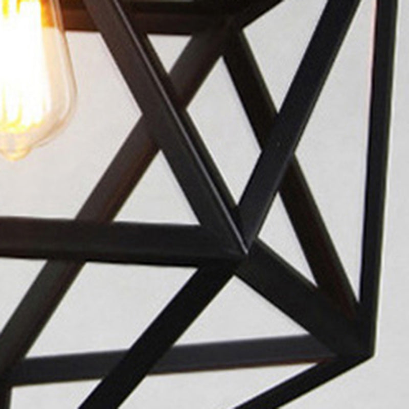 Suspension contemporaine géométrique polygonale en fer à 1 lumière pour salon 