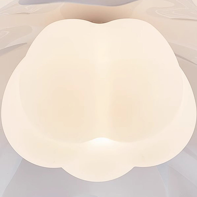 Contemporary Creative Flower Pumpkin Shape Hardware Frame Acrylic Shade 1-Light Flush Mount Ceiling Light For Living Room
