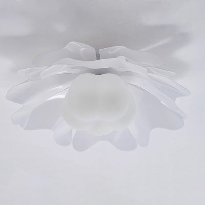 Contemporary Creative Flower Pumpkin Shape Hardware Frame Acrylic Shade 1-Light Flush Mount Ceiling Light For Living Room