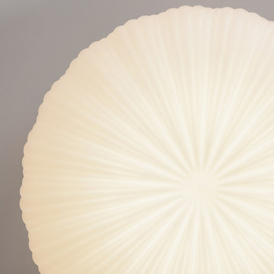 Contemporary Creative Cream Round Striped Iron Acrylic Shade LED Flush Mount Ceiling Light For Bedroom