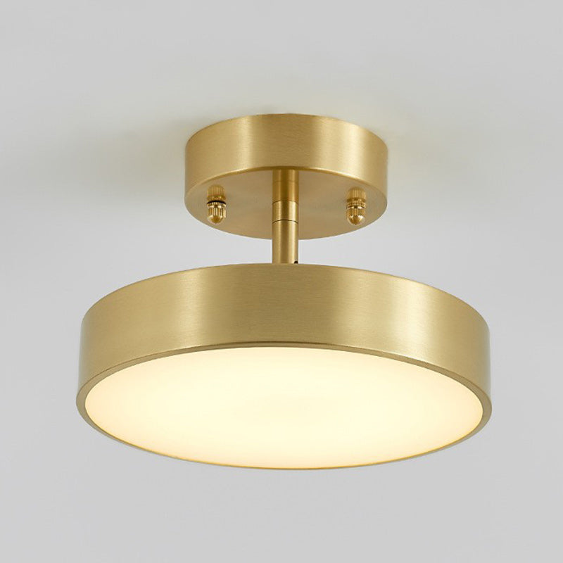 Moderne Luxus einstellbarer Winkel runde Kupfer Acryl LED Deckenleuchte für das Wohnzimmer 