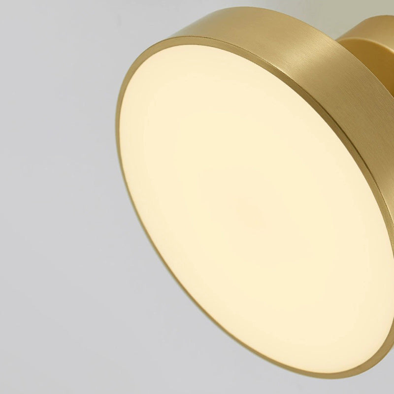 Moderne Luxus einstellbarer Winkel runde Kupfer Acryl LED Deckenleuchte für das Wohnzimmer 