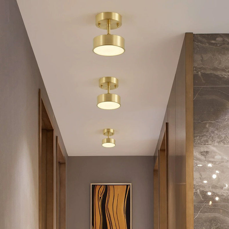 Moderne Luxus einstellbarer Winkel runde Kupfer Acryl LED Deckenleuchte für das Wohnzimmer 