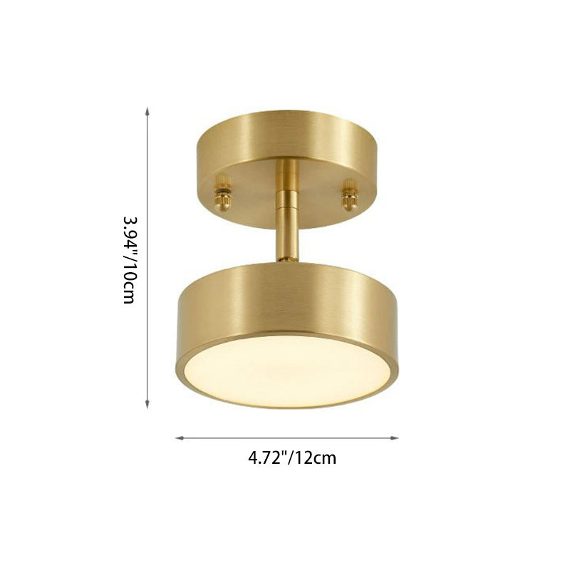 Moderne Luxus einstellbarer Winkel runde Kupfer Acryl LED Deckenleuchte für das Wohnzimmer 