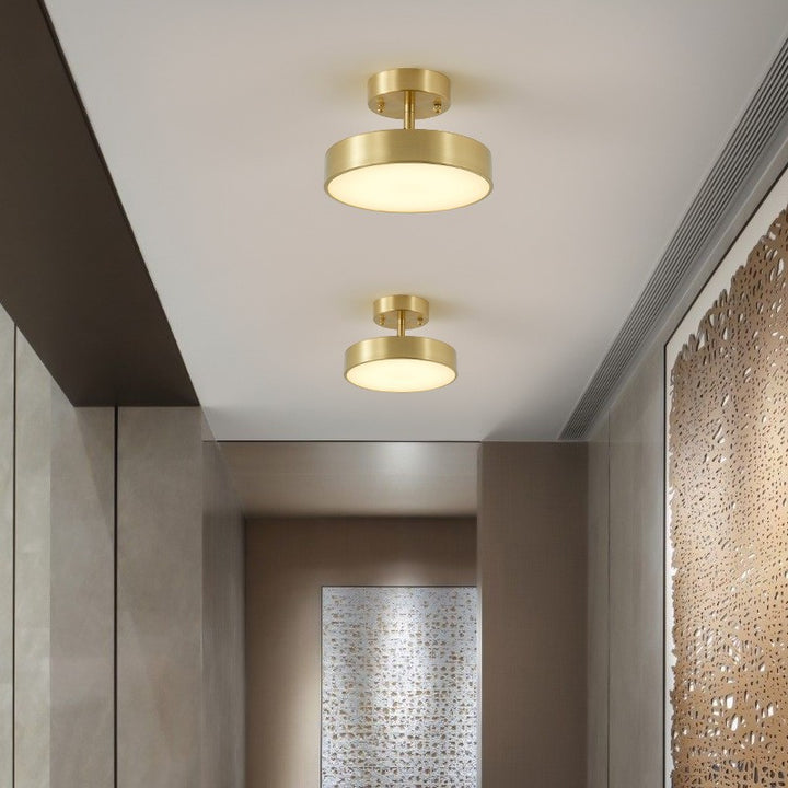 Moderne Luxus einstellbarer Winkel runde Kupfer Acryl LED Deckenleuchte für das Wohnzimmer 