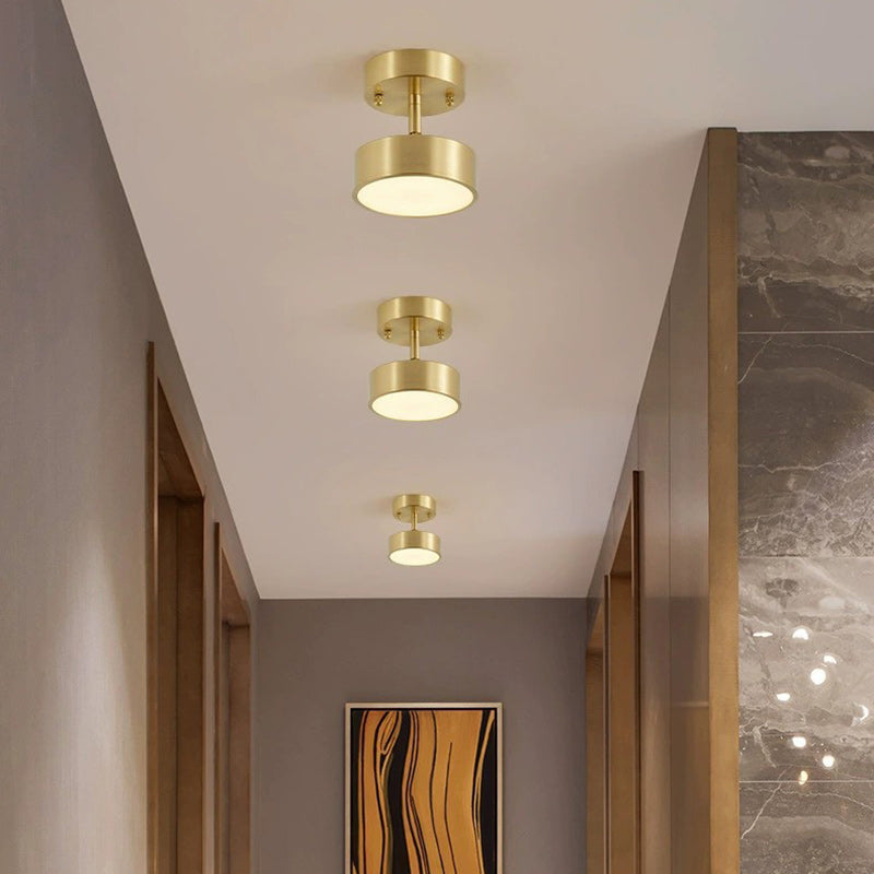 Moderne Luxus einstellbarer Winkel runde Kupfer Acryl LED Deckenleuchte für das Wohnzimmer 
